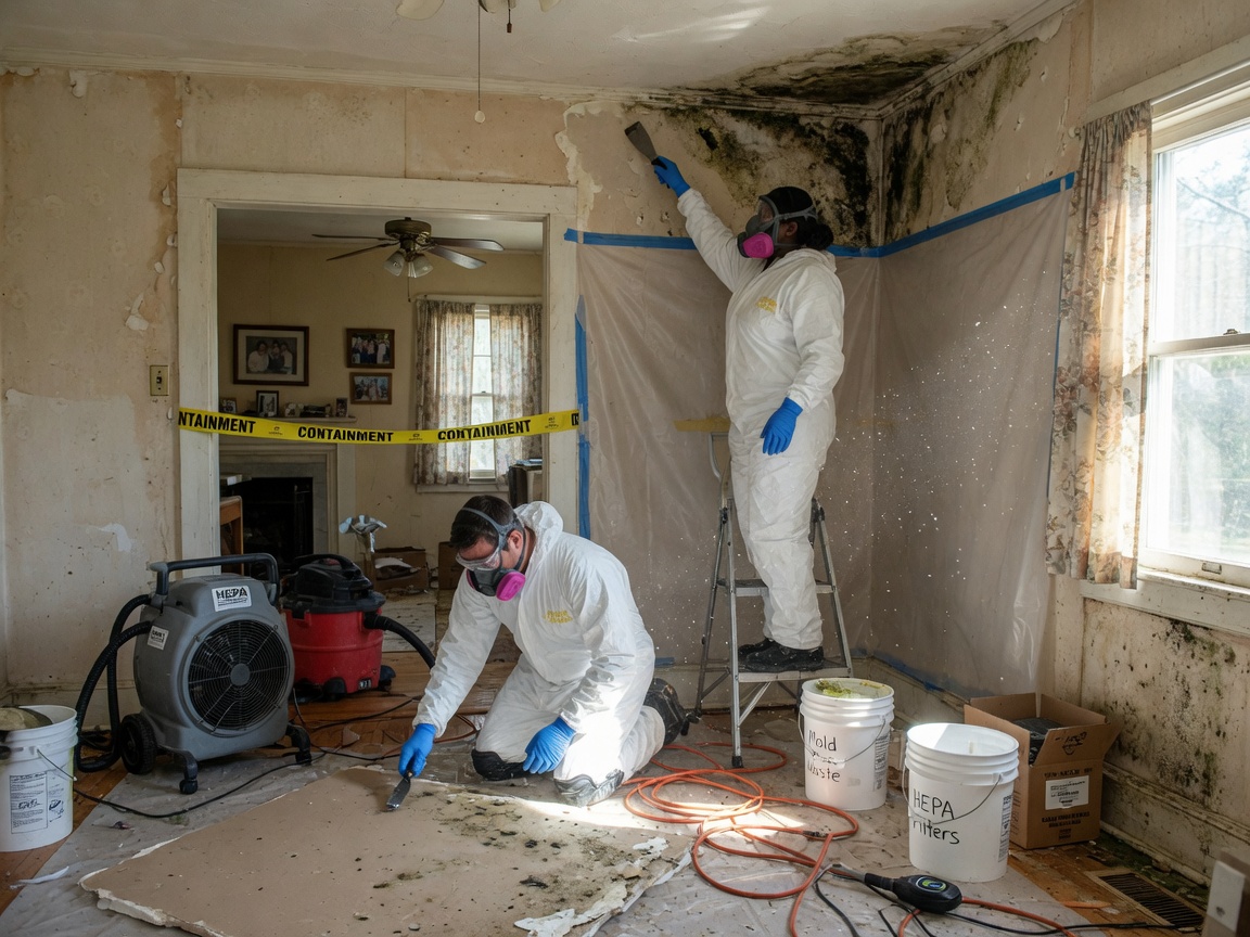 Mold Remediation work by Macon Mold Pros in Macon, Georgia